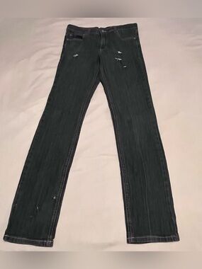 Cheap Monday Distressed Men's Crushed Grey Slim Straight Jeans